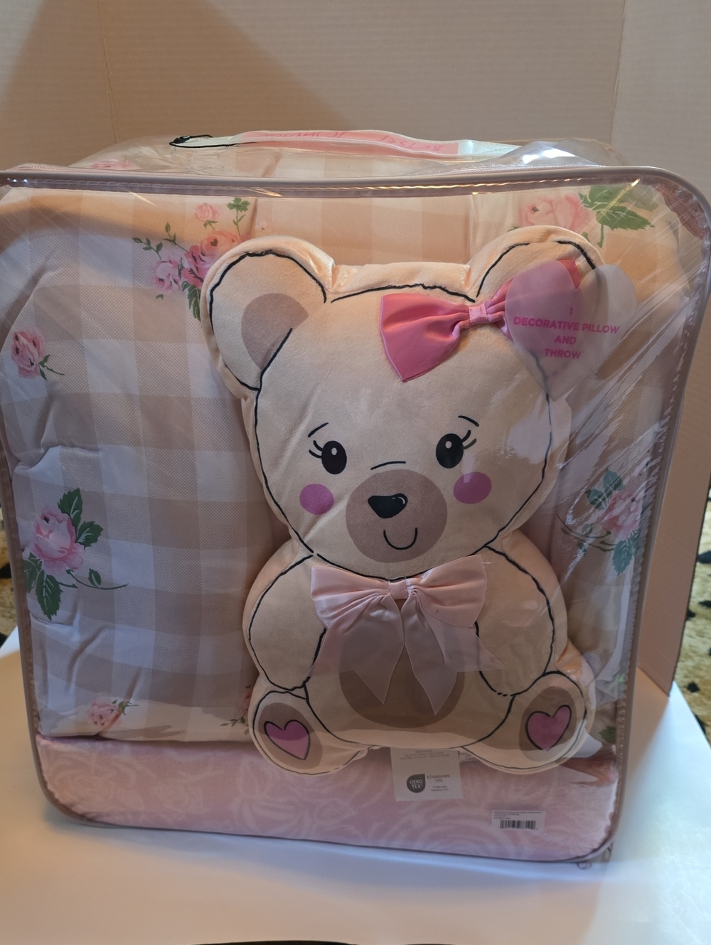 Betsey Johnson 5 Piece Comforter Set with Bear Pillow